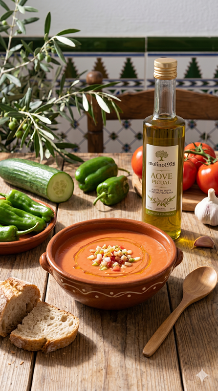 Gazpacho de Arjonilla con AOVE Picual